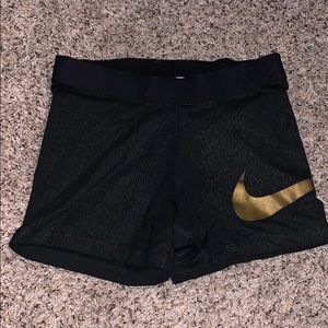 Nike gold sparkle spandex